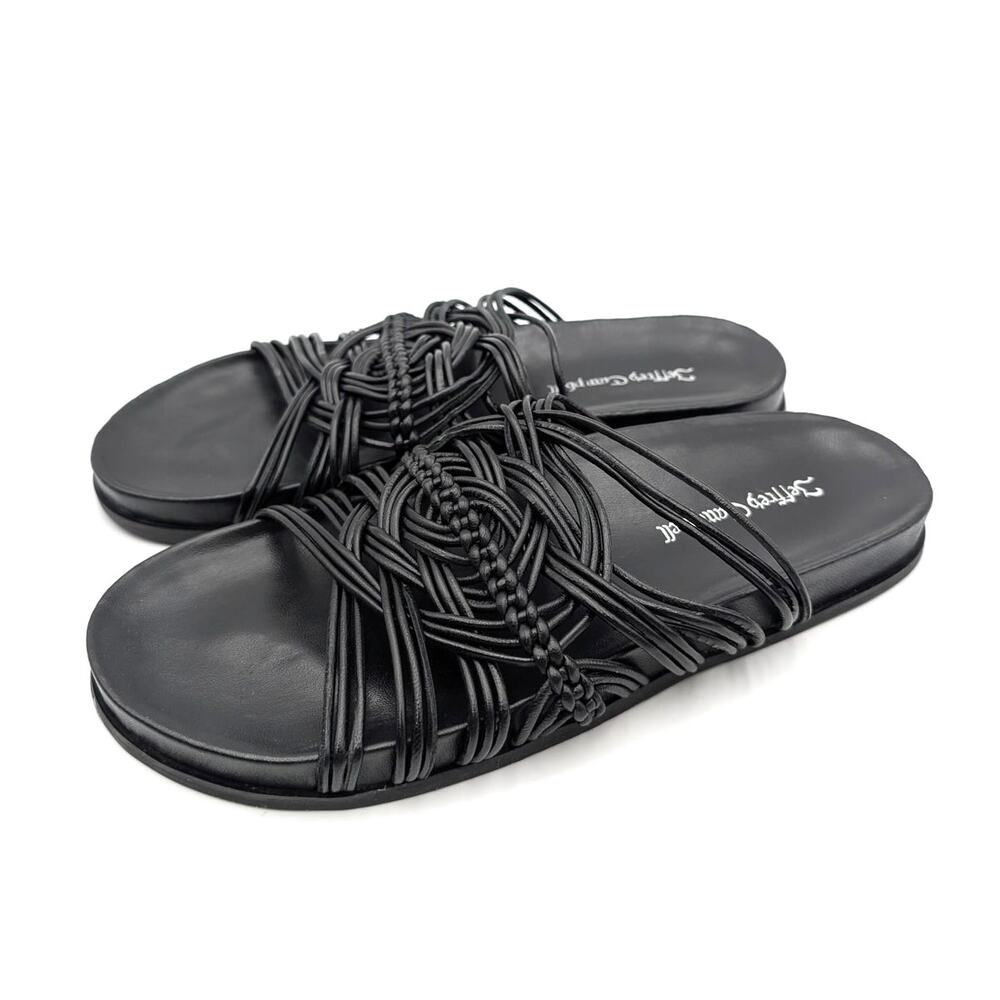 Jeffrey Campbell Intwined Slide Sandals Women's Black Size US9 EU39.5